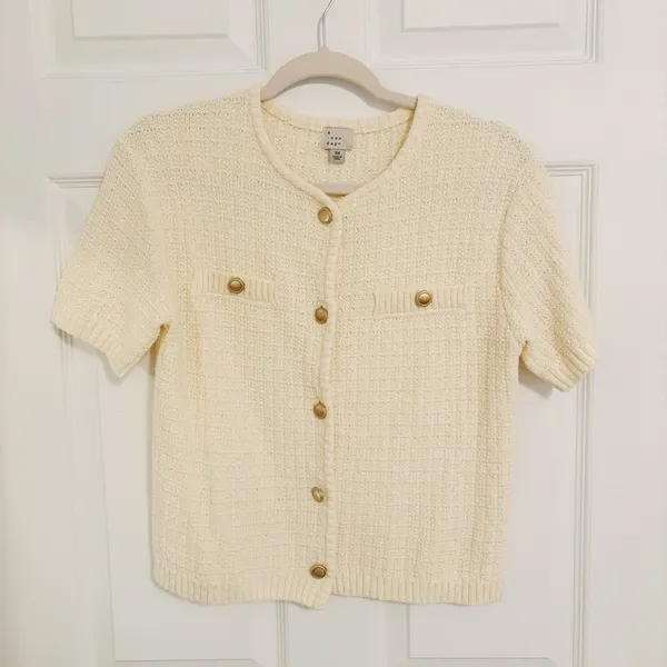 A New Day Beige Cream Knitted Minimalistic Lady Jacket Cardigan - Image 5