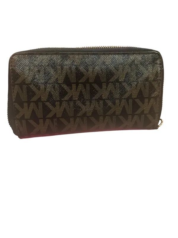 Michael Kors Jet Set Continental Wallet MK Signature Black Brown - Image 2