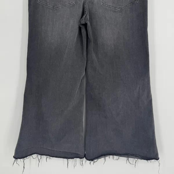 Madewell Flared Wide-Leg Jeans Size 31P‎ Gray Raw Hem High Rise Stretch Denim - Image 8