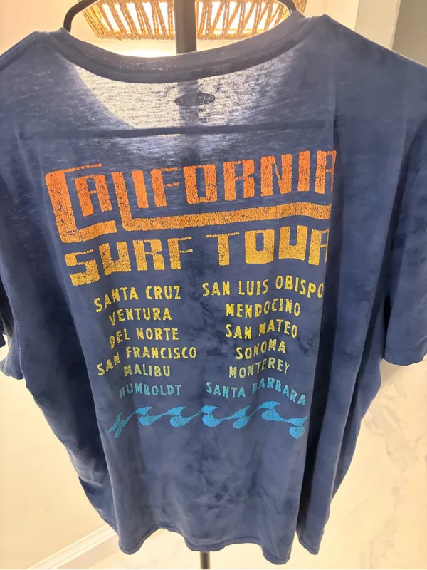 Old Navy Navy Tie-Dye Tee with Multicolor Surf Logo - Image 4
