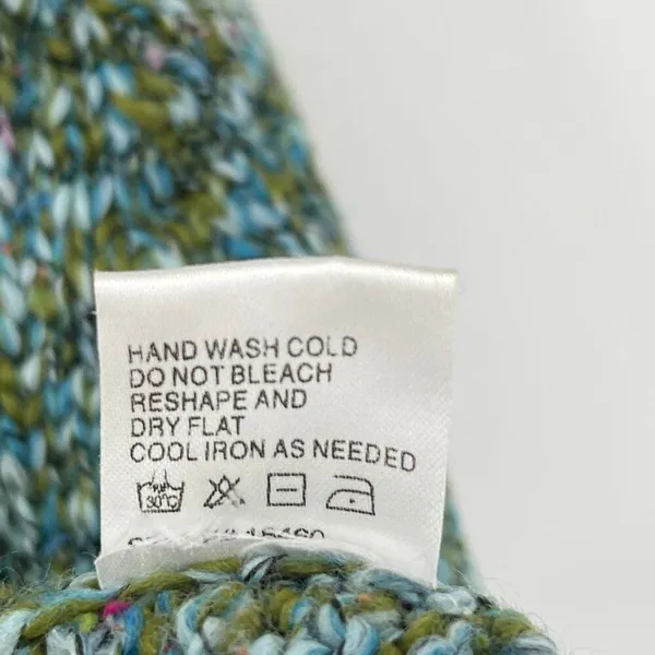 ONE GIRL WHO Sweater Women's M/L‎ Green Blue Flecked Ribbed One Button Cardigan - Image 7