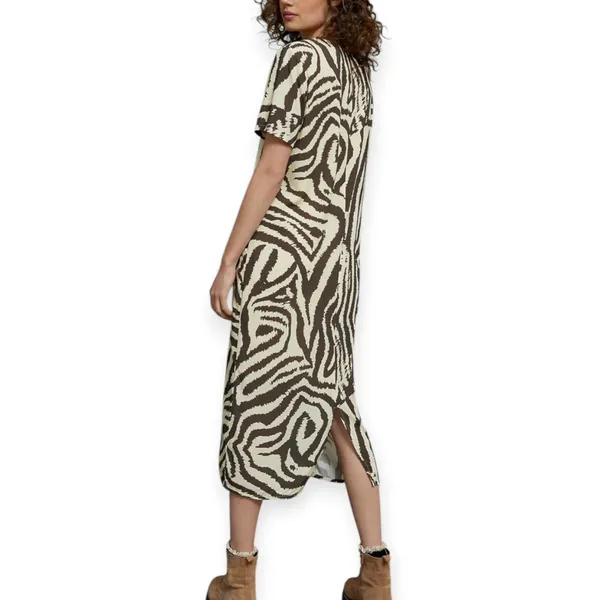 Corey Lynn Calter Brown Zebra Maxi Tee Dress Anthropologie Size Small - Image 3