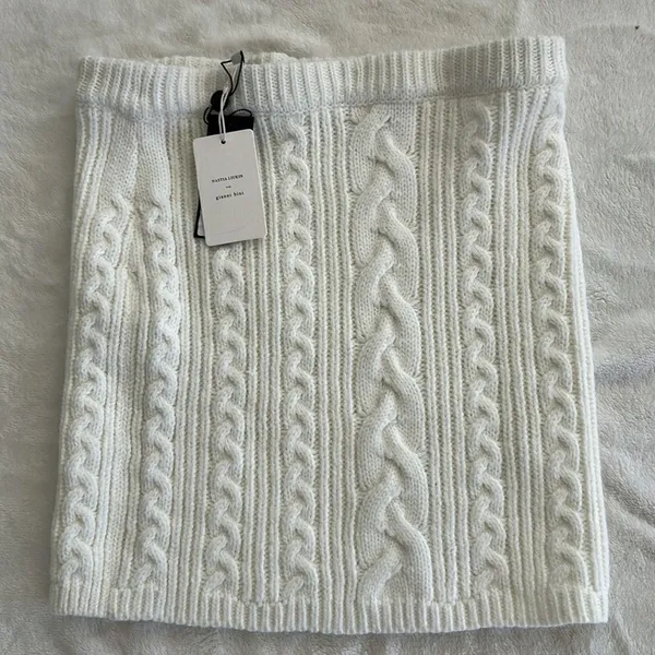 Gianni Bini Olga Cableknit Mini Skirt Size Large, Ivory, Nwt - Image 3
