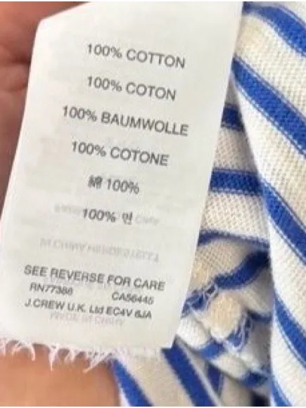 J Crew ‘Painter Tee’ Blue & White Striped T-Shirt Sz S 100% Cotton - Image 6