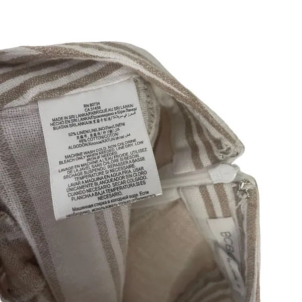 BCBGMAXAZRIA Women's Size 0 White Tan Linen Shorts‎ - Image 4