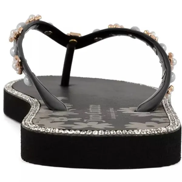 Juicy Couture Black Sandals with Gold Floral Design Size 7 - Image 12