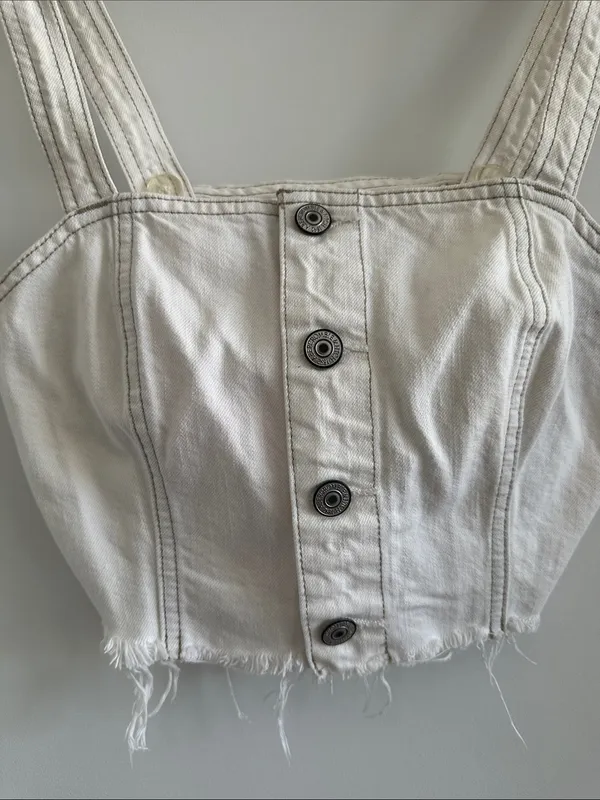 Abercrombie & Fitch denim crop top - Image 2