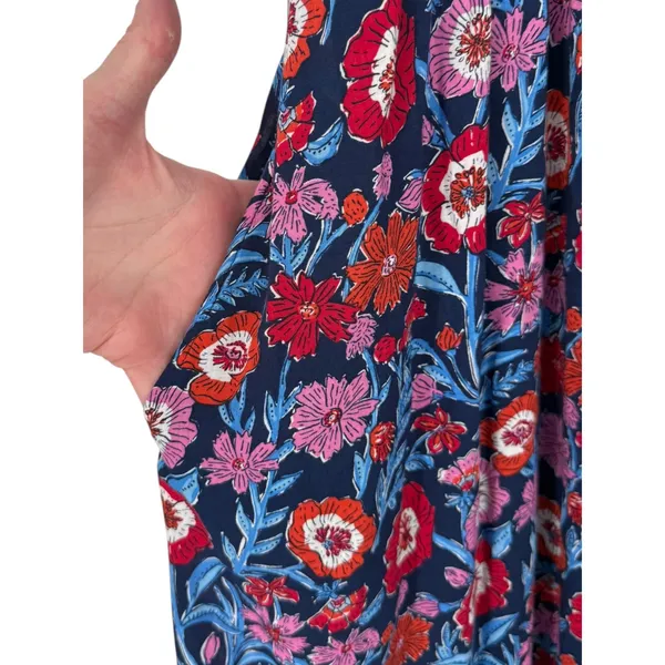 Vineyard Vines Womens Tisbury Floral Smocked Sleeveless Midi Dress Size Large - Image 10