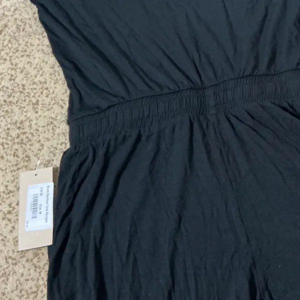 Albion Fit Bamboo Tank Romper Womens Medium Black Sleeveless Drawstring Casual - Image 5
