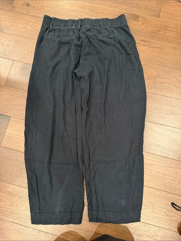 GAP Black Women’s Relaxed Linen-Blend Pants Size Medium - C73-009 - Image 6