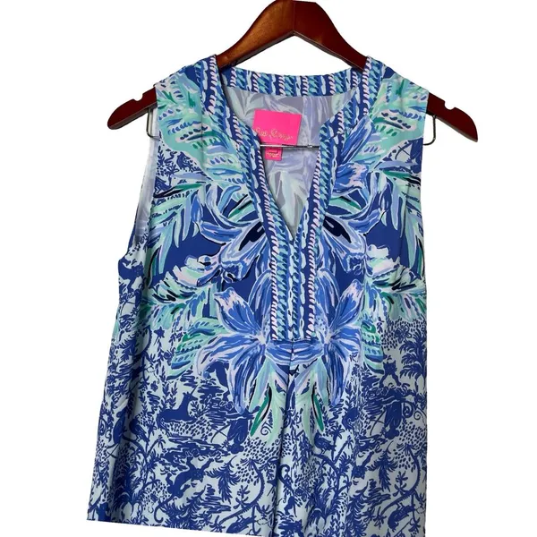 Lilly Pulitzer Evah Shift High Tide Navy Ready Set Gecko Engineered Dress sz S - Image 5
