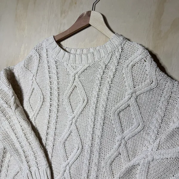 Princess Polly Women's S/M Cream Cable Knit Chunky Oversized Pullover Sweater - Image 2