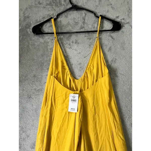 Daytrip BKE Flowy Wide Leg Cropped Jumpsuit‎ Yellow Boho Resortwear Medium New - Image 6