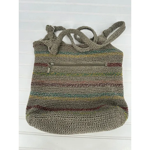 The Sak Belle Shoulder Hobo Bag Striped Crochet Purse Boho Y2K Earthy Hippie - Image 10