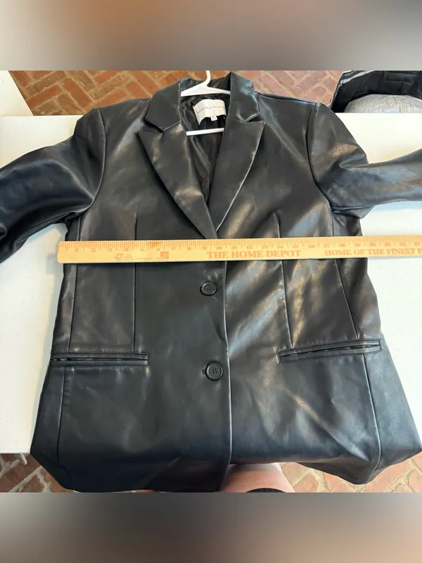 Rebecca Minkoff Vegan Leather Blazer Jacket Poetcore Oversized Black Size Medium - Image 7