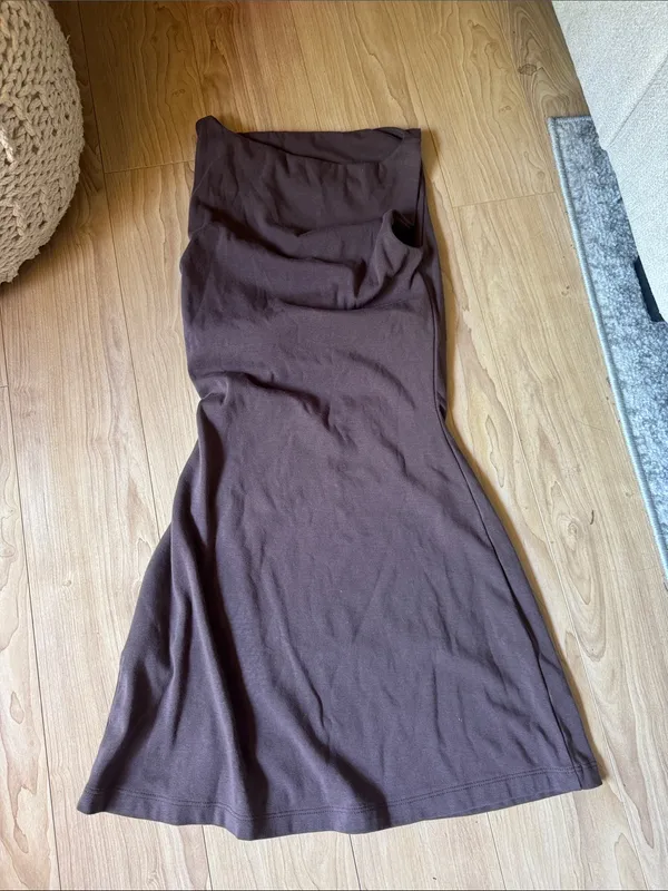 Kookai Chocolate Brown Sleeveless A-Line Dress - Image 3