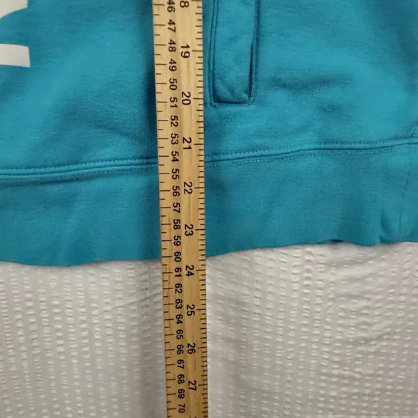 The North Face Womens Turquoise Blue Logo Pullover Hoodie Sweatshirt Size L - Image 6