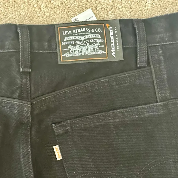 Levi's x McLaren Speed Baggy Jeans Black Formula 1 Racing Womens Sz 31 - Image 7