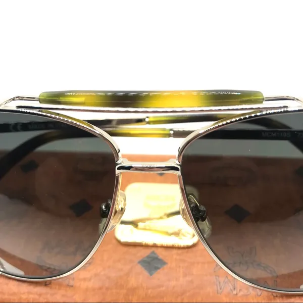 Mcm 119s "Shiny Gold/Khaki 739" Aviator Style Sunglases With Case Nwt - Image 8