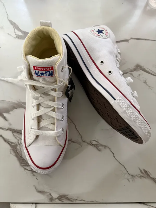 Converse Chuck Taylor All Star High Top White Canvas Sneakers – Classic Unisex Shoes NWT - Image 3