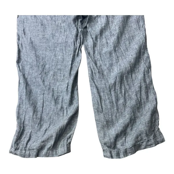 Two by Vince Camuto Grey 100% Linen Women Crop Pants size Small Pullon - Image 6