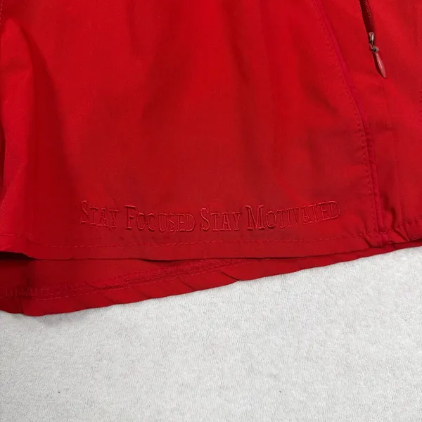 YoungLA Women’s Red Stay Focused Stay Motivated Gym Workout Shorts Medium - Image 3