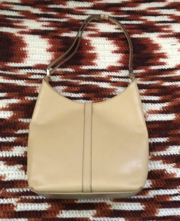 Gucci Vintage Shoulder Bag Purse 001.3875 Jackie Gg Beige Tan Leather Logo Handbag - Image 2