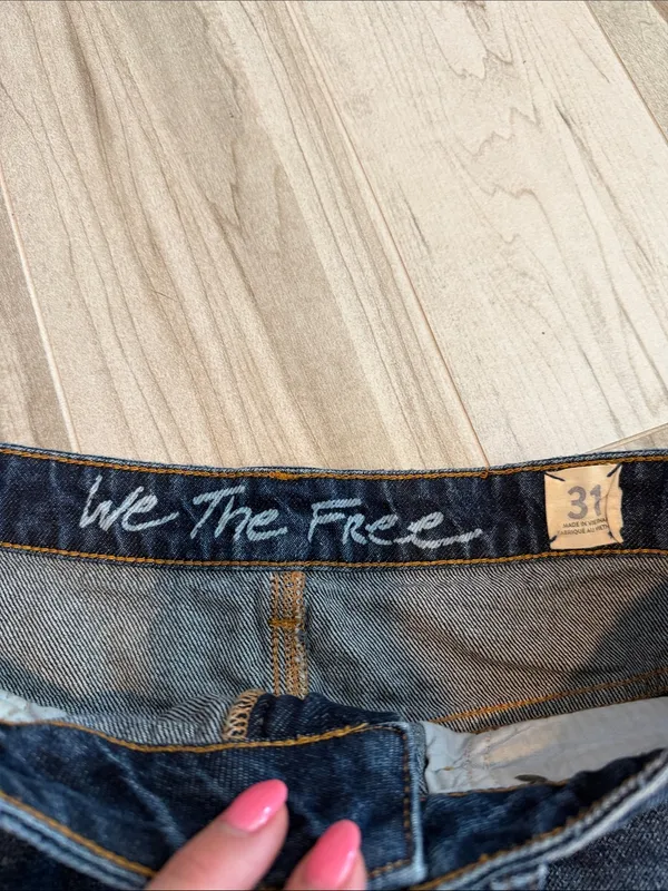 We The Free Denim Jean Skirt Frayed Size 31 - Image 2
