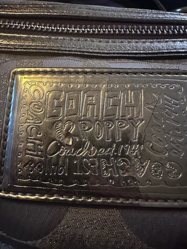 Coach Poppy Op Art Glam Tote Gold Metallic Ja Handbag - Image 20