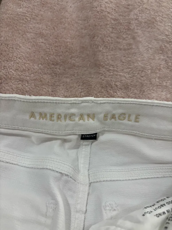American Eagle White Jeans Straight Leg - Image 4