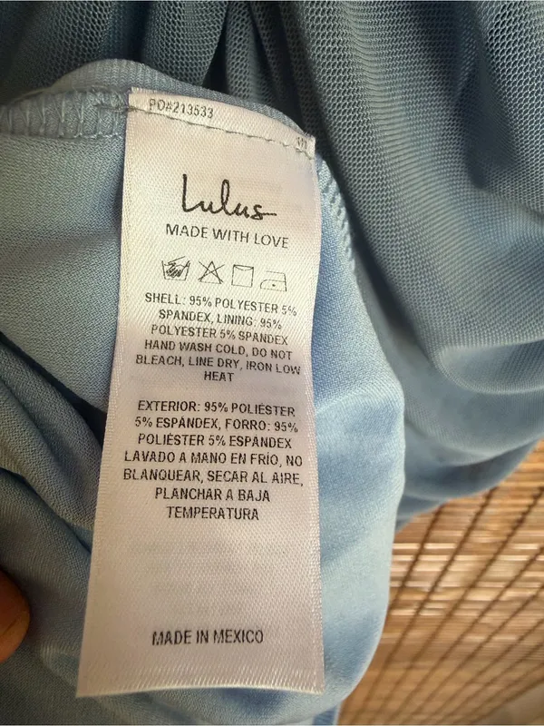 Lulus Amazing Presence Slate Blue Mesh Ruched Maxi Dress NWOT Small $79 - Image 11