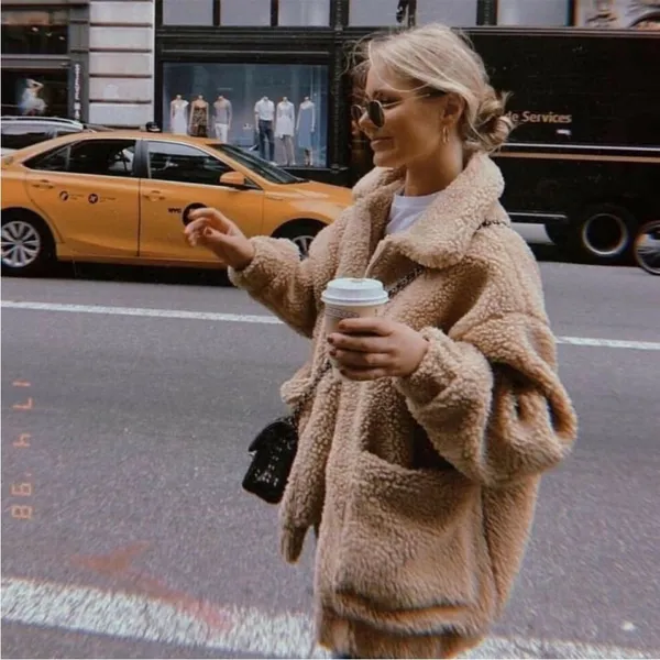 I.AM.GIA Pixie Teddy Coat in Caramel Tan XS - Image 2