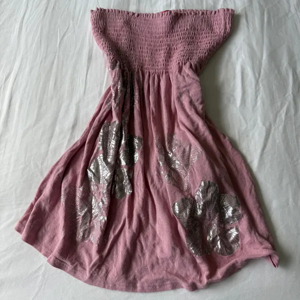 🌸✨ Dusty Rose Strapless Smocked Babydoll Top – Soft Girl Summer Small✨🌸 - Image 3