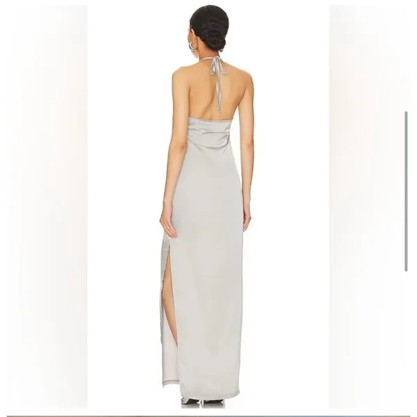 NWT OW Collection Saga Satin‎ Maxi Dress Grey Sz Medium $250 - Image 4