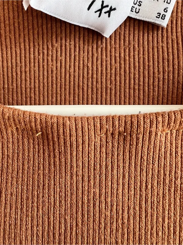 Princess Polly Terracotta Ribbed Crop Tee - Image 4