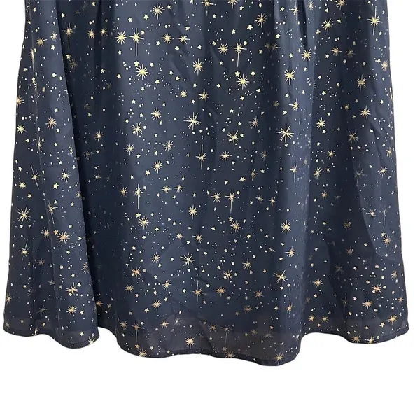 Allegra K Women's Star Print A-Line Short Dress Blue Gold‎ Stars Size M - Image 7