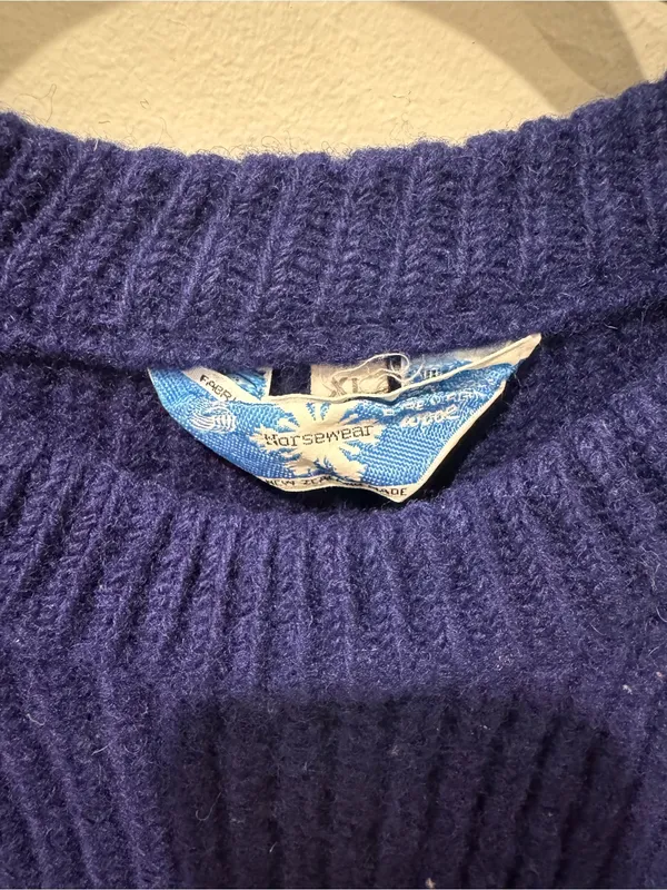 Vtg Norsewear XL Navy Knit Fisherman Sweater Wool Scandinavian - Image 3