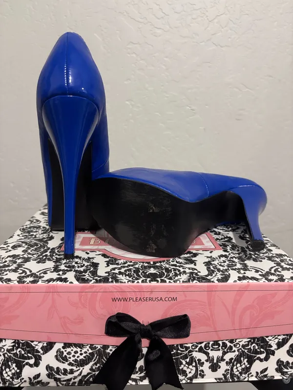 Pleaser Heels Bordello Women's Blue Mary Jane Platform Pumps - Image 4