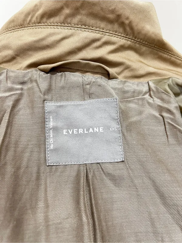 Everlane The Cotton Modern Trench Coat Size XXS Khaki Tan Cornstalk Lined - Image 16