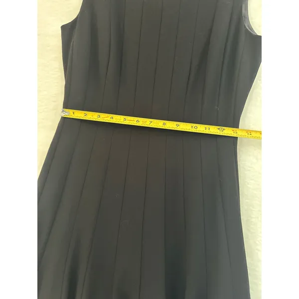 Calvin Klein Black Pintuck Pleated Fit and Flare‎ Sleeveless Dress Size 4 - Image 4