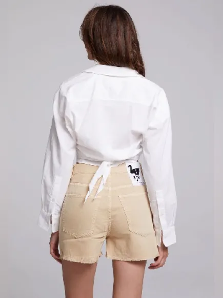 NWT CHASER Portofino‎ White Cotton Cropped Wrap Top, S/M - Image 3