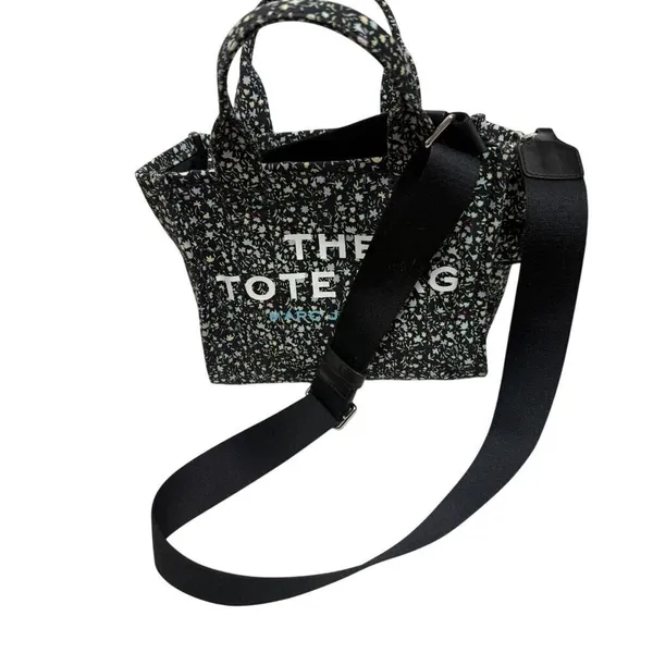 Marc Jacobs Black The Ditsy Floral Mini Traveler Tote (small) - Image 3