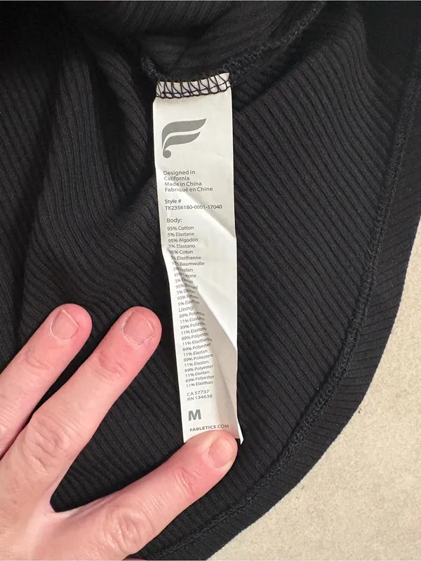 Fabletics Black Ribbed High-Neck Tank built in bra - Image 7