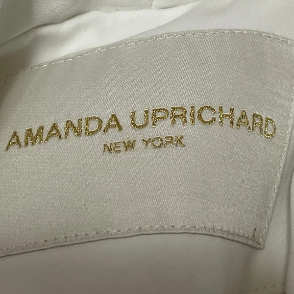 Amanda Uprichard White Notch Collar Long Sleeve Button Blazer Coat Jacket Size M - Image 4