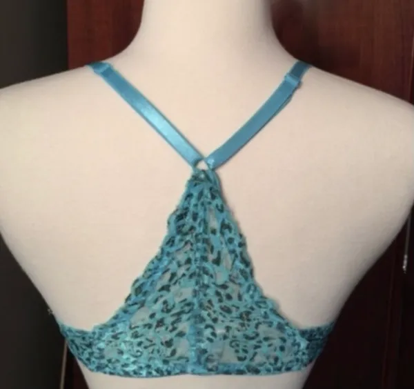 RAMPAGE Turquoise Lace Cheetah Design Racerback Bra - Image 2