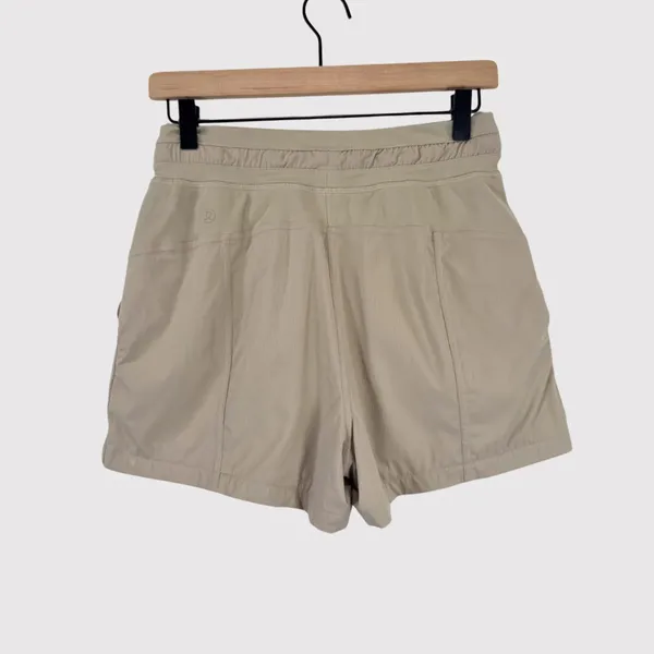 Lululemon Womens Shorts Beige Dance Studio High Rise Athletic Stretch Size 4 - Image 4