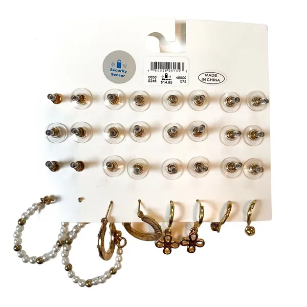 L.A. Hearts Gold Earring Set Pearl Dangle Cowboy Coastal Stud Variety Pack Y2K - Image 2