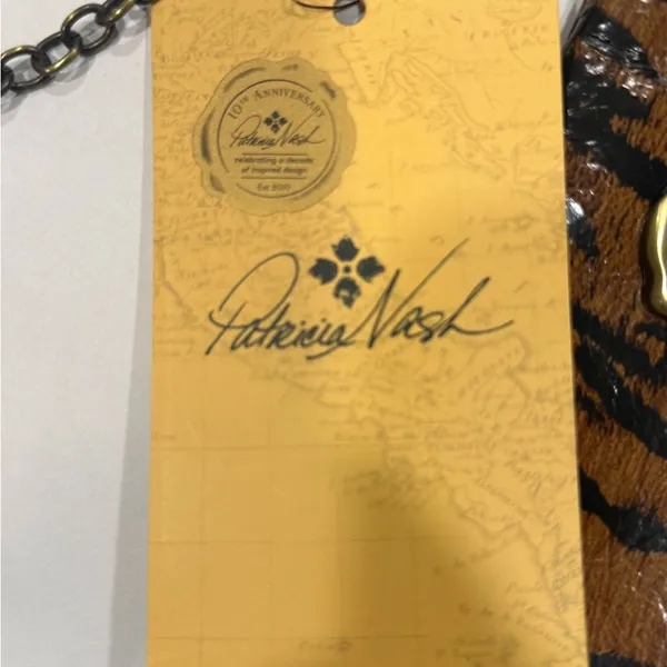 NWT Patricia Nash Asher Frame Clutch Leather Tiger Print Crossbody - Image 2