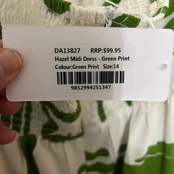 NWT‎ Billy J hazel midi dress in green print size 14 - Image 8