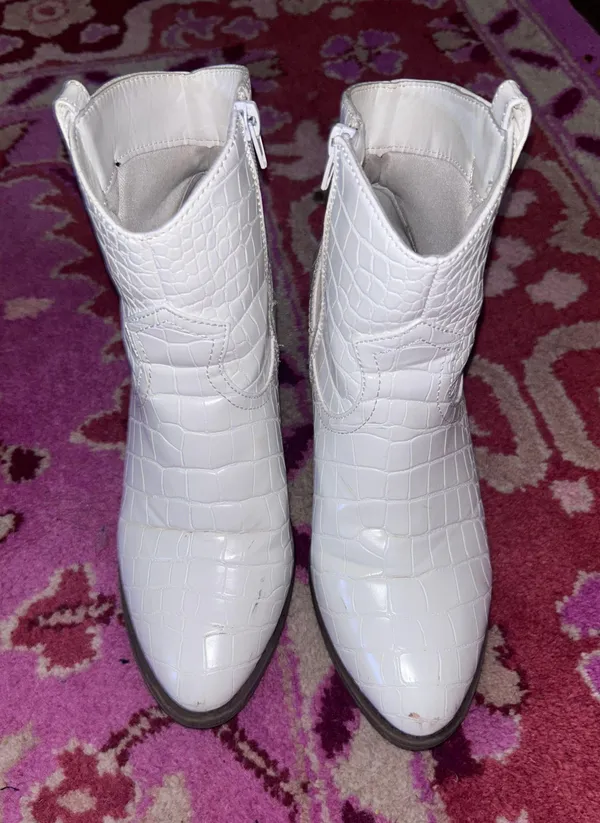 Sugar White Ankle Boots  - Image 2